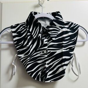 Zebra Print Fake Shirt Collar